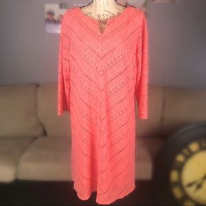 ‼️MOVING SALE‼️ Lace Knee Length Dress, Coral